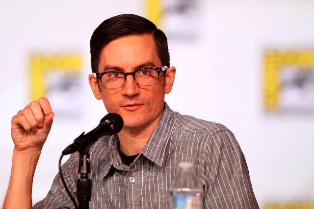Bryan Konietzko speaking on a panel at San Diego Comic-Con