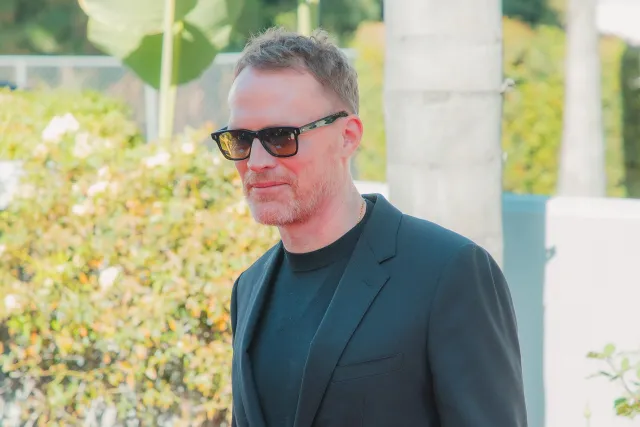 Paul Bettany, wearing sunglasses and a dark suit, at the 53rd Saturn Awards in 2026